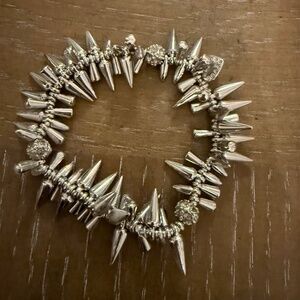 Stella & Dot Renegade Silver Spiked Stretch bracelet